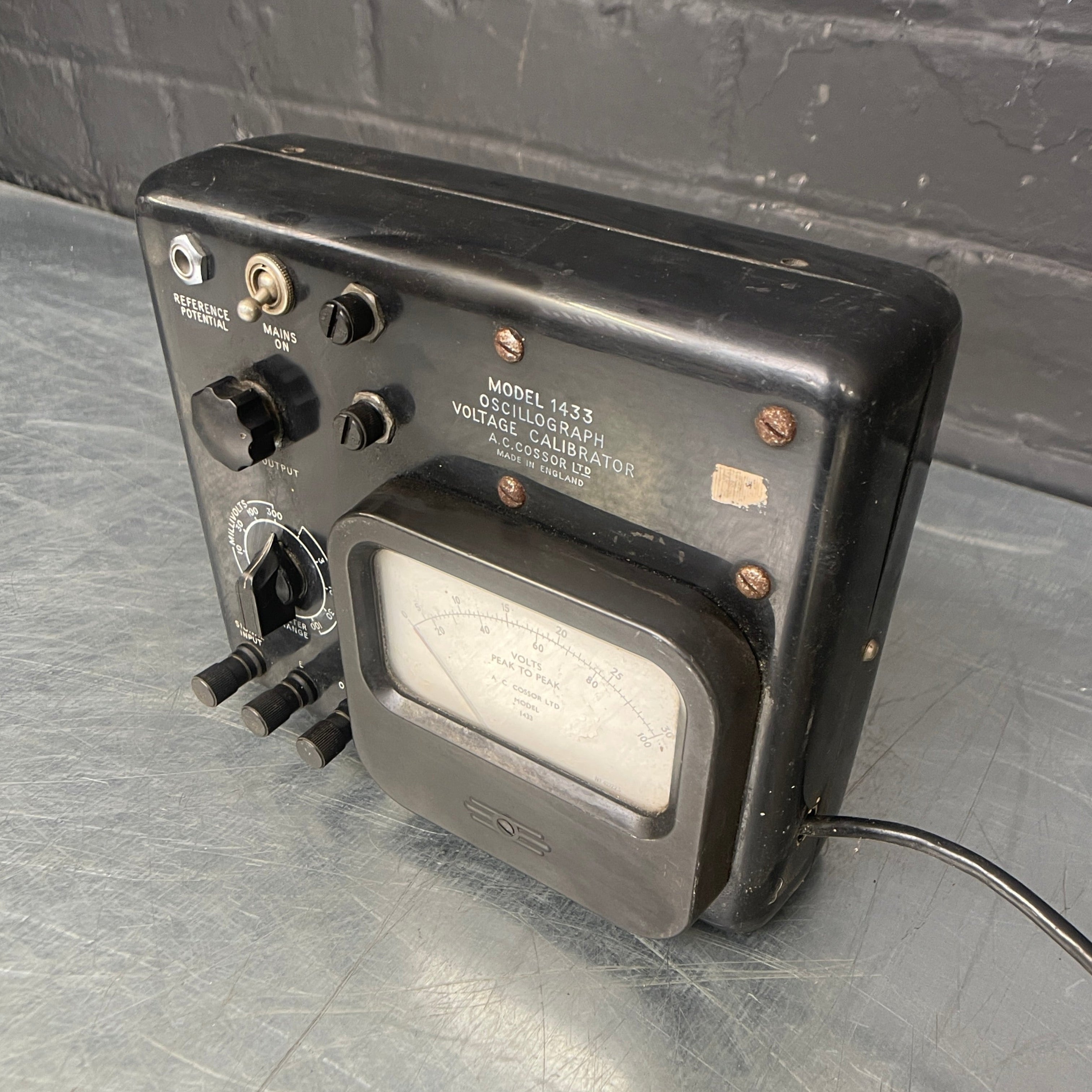 oscillograph voltage calibrator electrical tester Industrial powerhouse props prop rental hire vintage movie film set dec 1