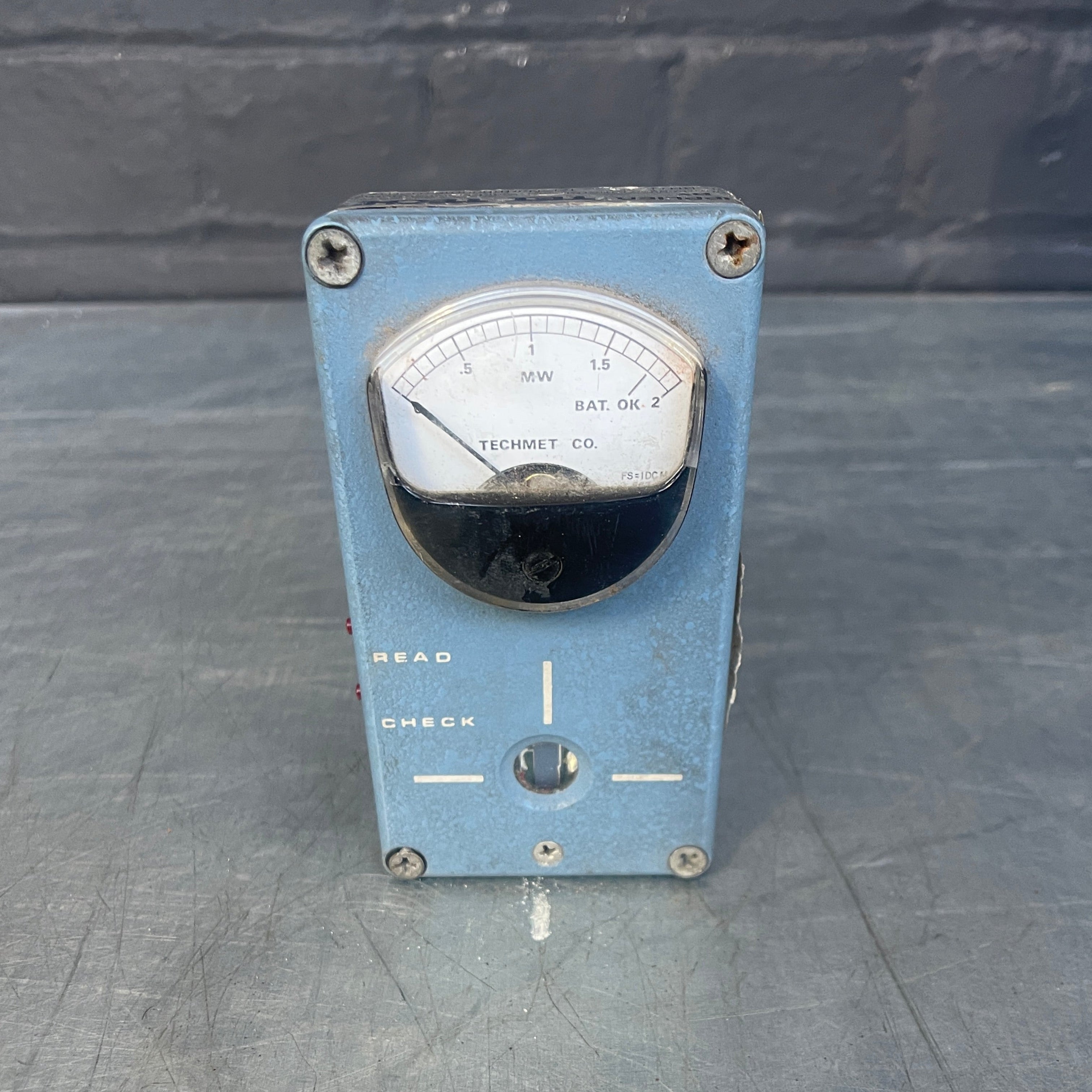portable battery tester electrical blue Industrial powerhouse props prop rental hire vintage movie film set dec