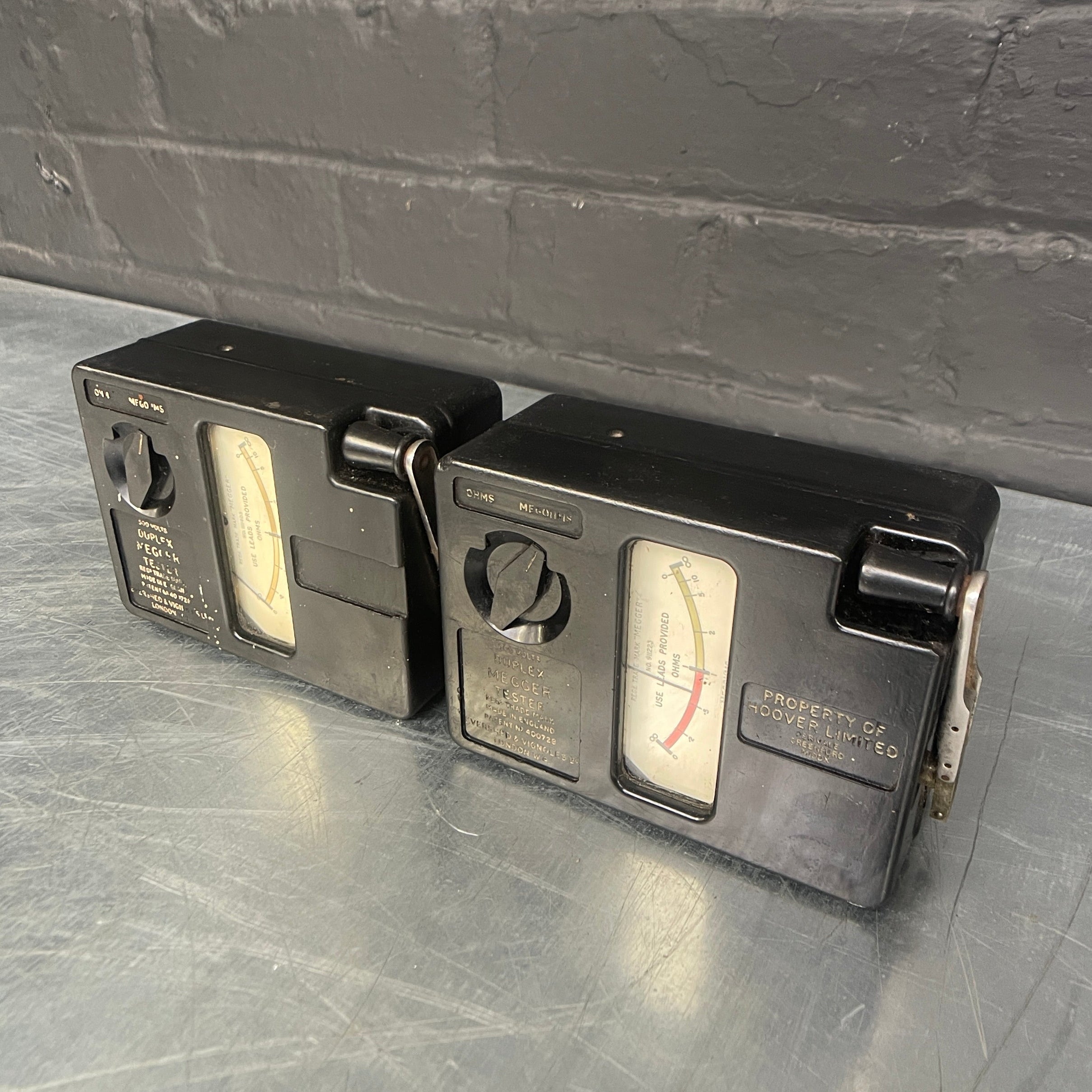 portable megger tester electrical black Industrial powerhouse props prop rental hire vintage movie film set dec 1