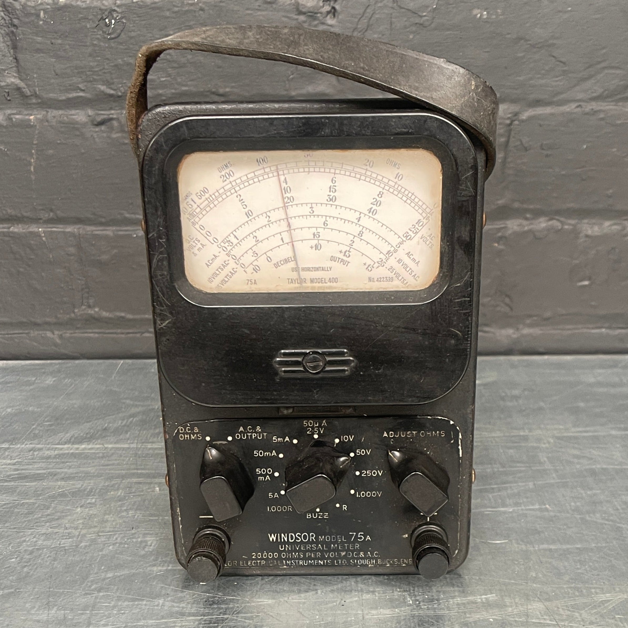 portable universal meter tester electrical Industrial powerhouse props prop rental hire vintage movie film set dec