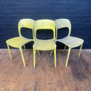 stackable plastic chairs yellow Industrial powerhouse props prop rental hire vintage movie film set dec