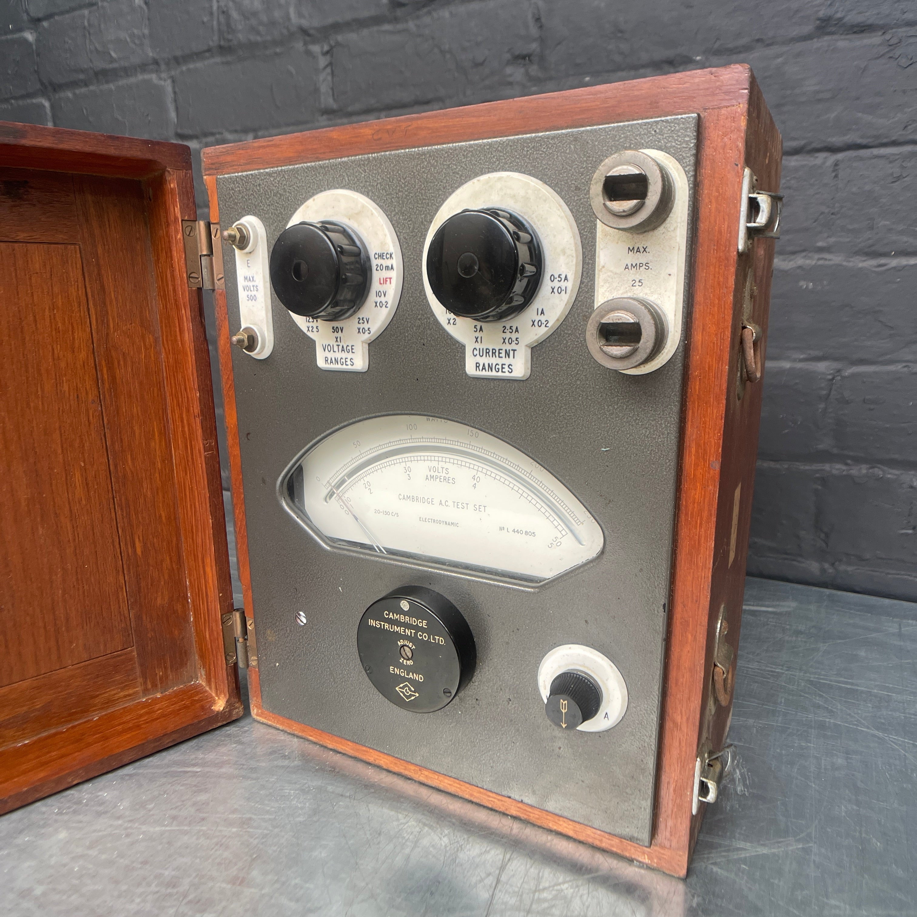 volt tester electrical scientific Industrial powerhouse props prop rental hire vintage movie film set dec kit 1