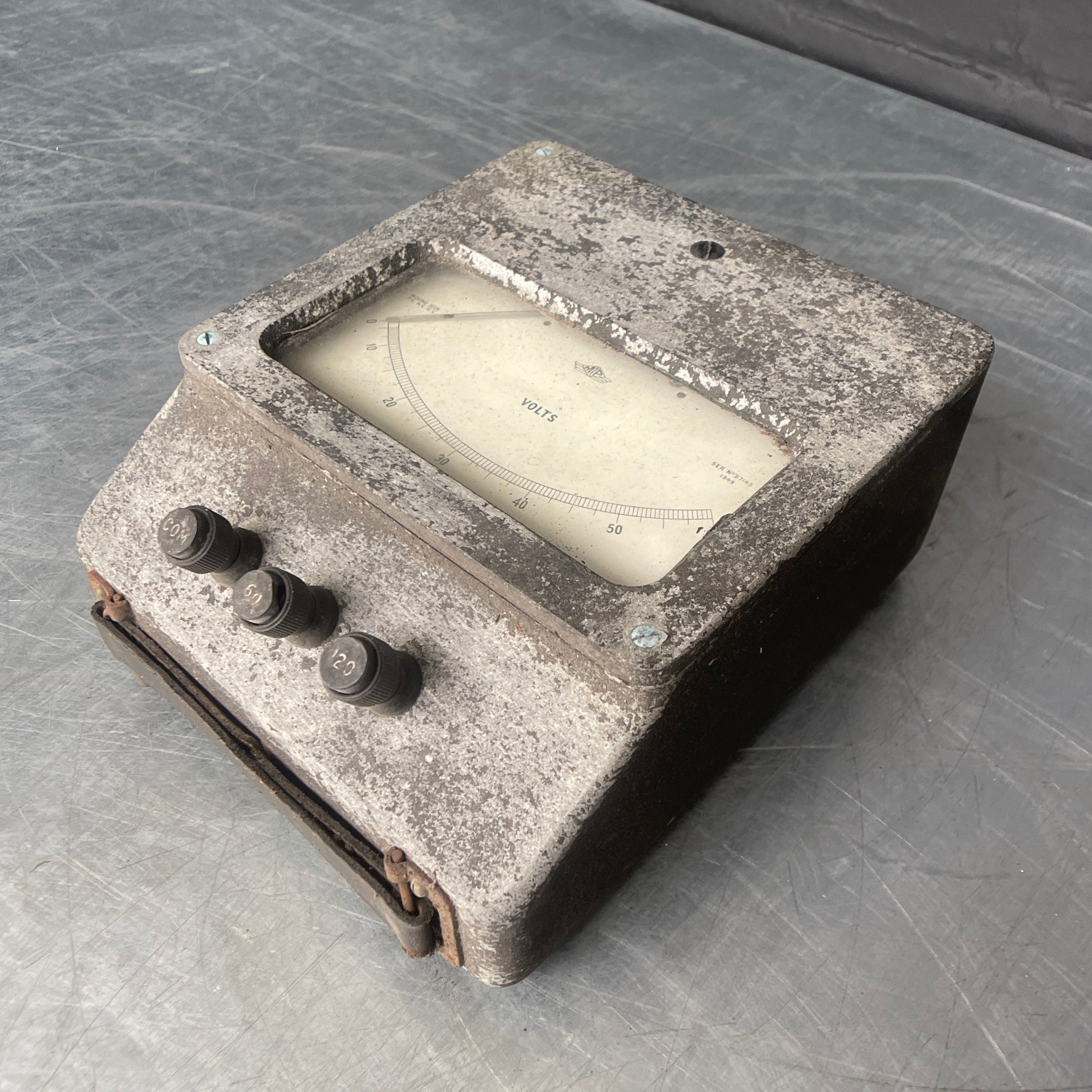 voltmeter volt meter tester electrical Industrial powerhouse props prop rental hire vintage movie film set dec 1