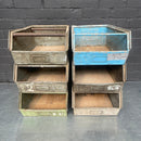 workshop metal steel tote tin storage bin industrial tins Industrial powerhouse props prop rental hire vintage movie film set dec